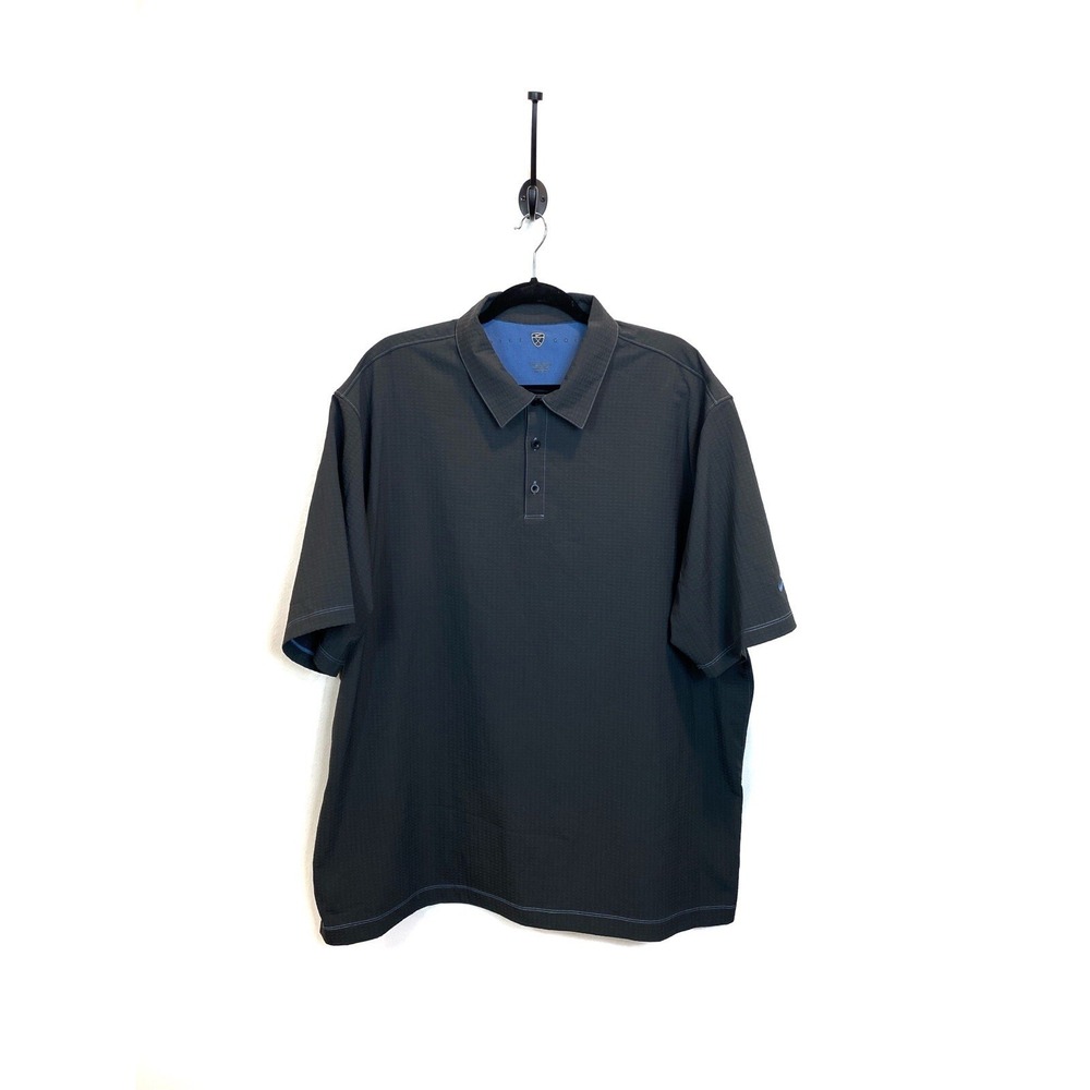 Nike Golf Polo Shirt Men's XXL Gray Blue Fit Dry Short Sleeve‎ Vented Neck EUC